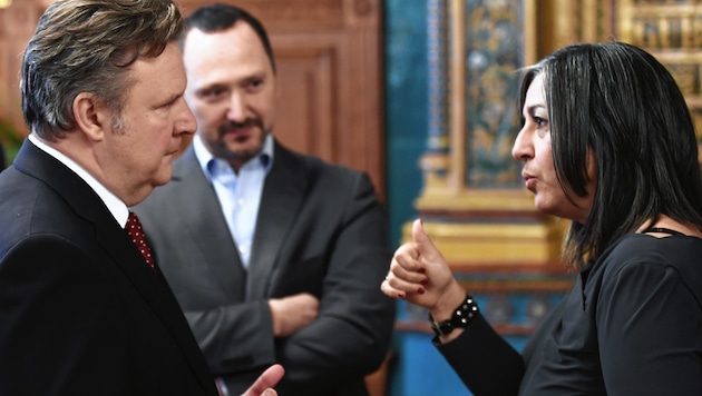 Der Wiener Wohnbaustadtrat und Bürgermeister in spe, Michael Ludwig, und Verkehrsstadträtin Maria Vassilakou (Bild: APA/ROBERT JAEGER)