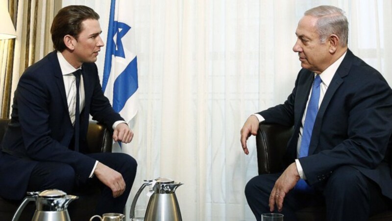 Bundeskanzler Sebastian Kurz mit Israels Ministerpräsident Benjamin Netanyahu (Bild: Bundeskanzleramt/Dragan Tatic)