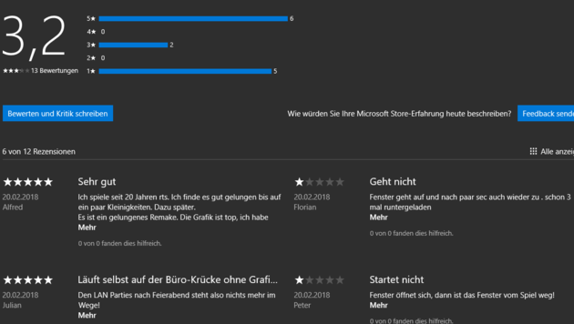 (Bild: Screenshot, Microsoft Store)