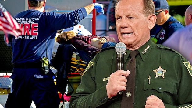 Sheriff Scott Israel musste Fehler seiner Mitarbeiter einräumen. (Bild: AP, krone.at-Grafik)