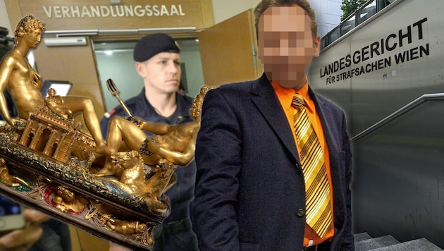 Der ehemalige Wiener Top-Kriminalist wurde am Landesgericht Wien verurteilt. (Bild: Andi Schiel, KHM-Museumsverband, APA/HELMUT FOHRINGER, APA/HERBERT PFARRHOFER, krone.at-Grafik )