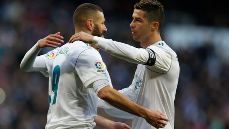 Karim Benzema und Cristiano Ronaldo (Bild: AP)