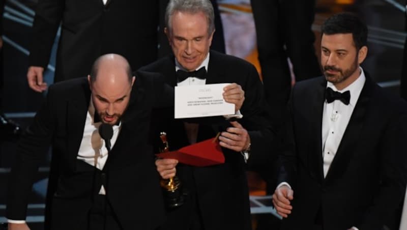 Warren Beatty verkündete im letzten Jahr den falschen Gewinner in der Kategorie „Bester Film“. (Bild: AFP)