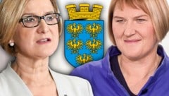 Landeshauptfrau Johanna Mikl-Leitner (ÖVP) und Helga Krismer, Landesparteichefin der Grünen (Bild: APA/GEORG HOCHMUTH, APA/HELMUT FOHRINGER, krone.at-Grafik)