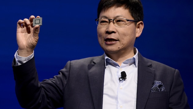 Huawei-Chef Richard Yu bei der Präsentation des 5G-Chips HiSilicon Kirin 990. (Bild: AFP)