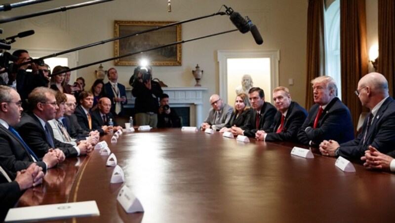 Trump beim Treffen mit Industrievertretern im Weißen Haus (Bild: Associated Press)