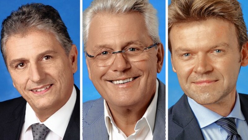 Von links: Karl Mareda (FPÖ), Werner Hammer (FPÖ), Roman Schmid (FPÖ) (Bild: SPÖ Wien, Grüne Wien, FPÖ Wien)