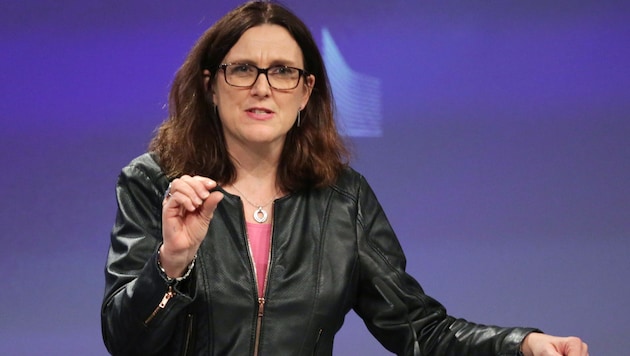 EU-Kommissarin Malmström (Bild: APA/AFP/ARIS OIKONOMOU)