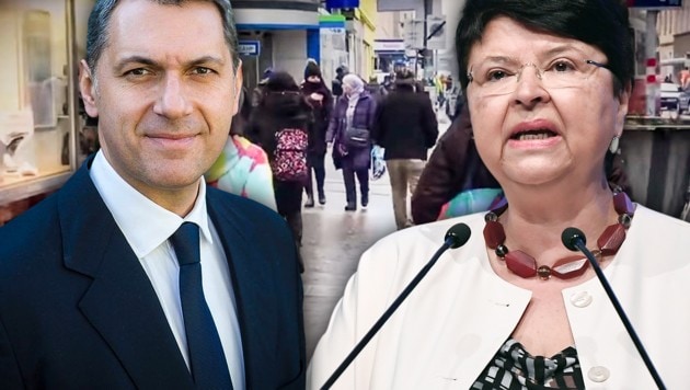 SPÖ-Stadträtin Renate Brauner ist empört über die „Herabwürdigung“ Wiens durch den ungarischen Minister Janos Lazar. (Bild: APA/HANS KLAUS TECHT, facebook.com, krone.at-grafik)