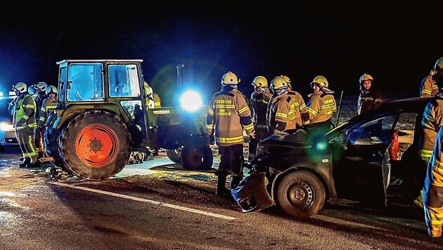 Traktor gegen Pkw (Bild: Markus Tschepp)