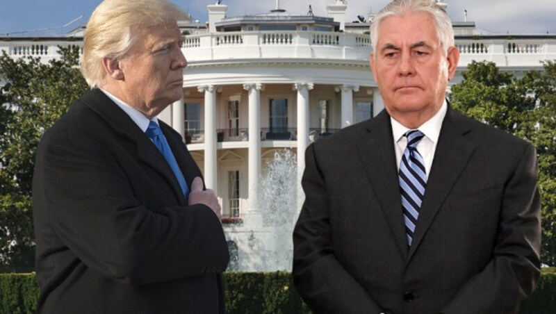 Donald Trump und Rex Tillerson (Bild: AFP, AP, krone.at-Grafik)