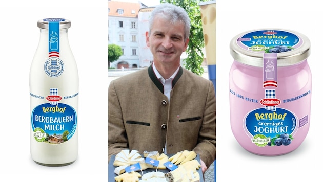 Berglandmilch-Geschäftsführer Josef Braunshofer setzt auch wieder auf Glasverpackungen. (Bild: Berglandmilch (2), Horst Einöder)
