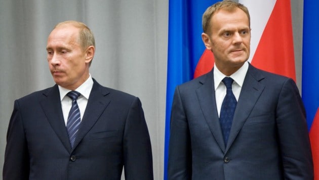 Wladimir Putin und Donald Tusk (Bild: AFP)