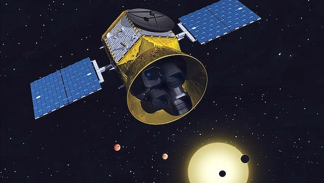 Künstlerische Illustration des Weltraumteleskops TESS (Bild: MIT)
