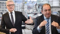 Der Linzer Bürgermeister Klaus Luger (l.) und Linz AG-Generaldirektor Erich Haider überlegen das Aus für jene Sicherheitsfirma, die in Linz seit 15 Jahren die Straßenbahnen und Busse kontrollieren. (Bild: Koller, Harald Dostal)