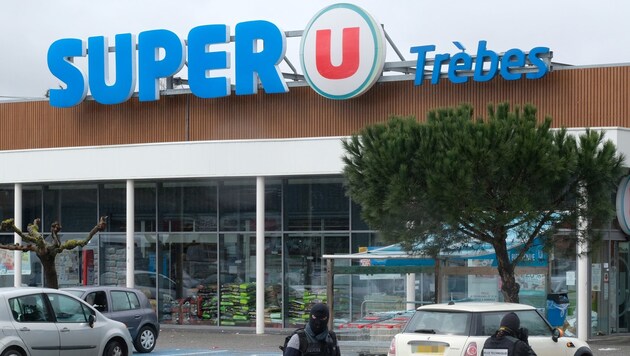 In diesem Supermarkt hatte der amtsbekannte Franzose Redouane Lakdim (26) drei Geiseln getötet. (Bild: AFP)