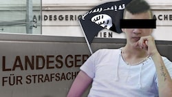 Lorenz K. baute in Haft seine Terrornetzerke weiter aus. (Bild: APA/HANS PUNZ, thinkstockphotos.de, krone.at-Grafik)