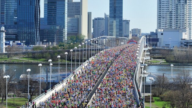 Rund 40.000 Läufer gehen üblicherweise beim Wien-Marathon an den Start. (Bild: VCM FinisherPix)