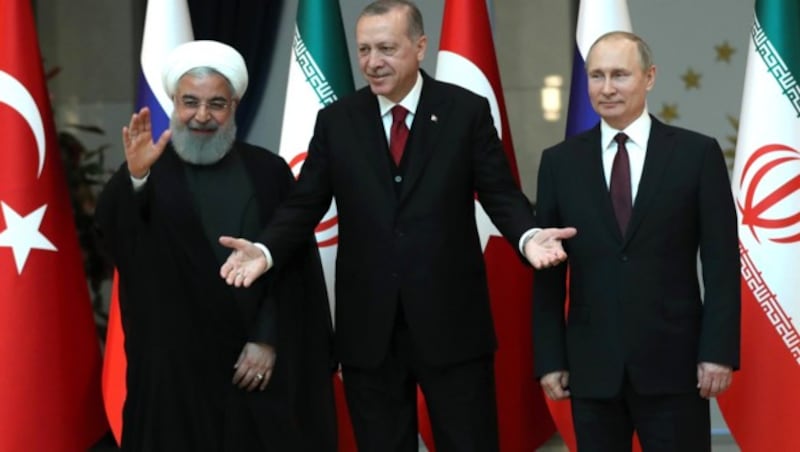 Rouhani, Erdogan und Putin (Bild: AFP)