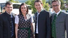 Martin Gruber, Landwirtschaftsministerin Elisabeth Köstinger, Bundeskanzler Sebastian Kurz und Bauernbund-Chef Georg Strasser (Bild: facebook.com)