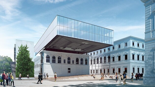 Rendering der neuen Uni-Bibliothek. (Bild: Atelier Thomas Pucher ZT GmbH)