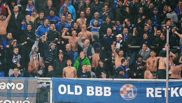 Die berühmt-berüchtigten „Bad Blue Boys“ von Dinamo Zagreb (Bild: Kronen Zeitung)