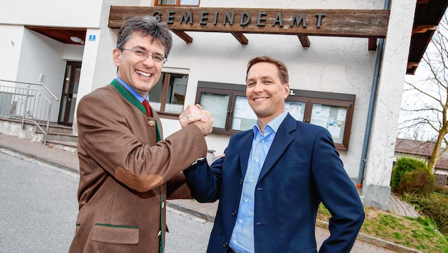 Noch vor der Wahl im kommenden Jahr gibt es in Elixhausen einen Bürgermeisterwechsel: Markus Kurcz übergibt im Mai an Michael Prantner (Bild: Markus Tschepp)