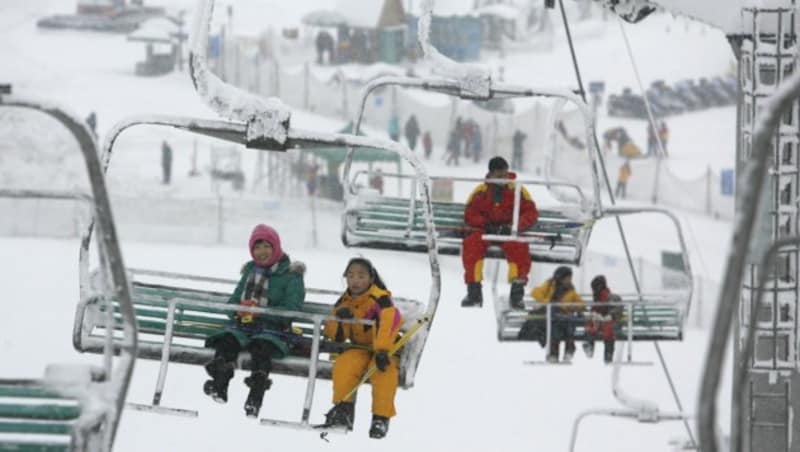 Das Skigebiet Xiling Snow Mountain in Sichuan (Bild: AFP)