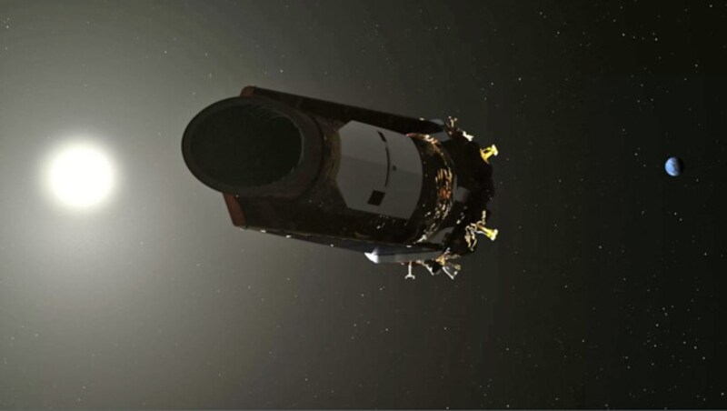 Das Weltraumobservatorium „Kepler“ im All (Bild: NASA)