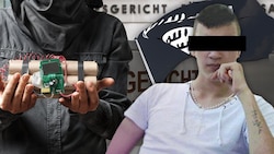 Lorenz K. wird eine Fülle terroristischer Straftaten vorgeworfen. (Bild: APA/HANS PUNZ, "Krone", thinkstockphotos.de, krone.at-Grafik)