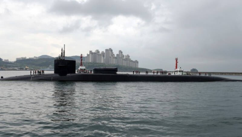 Die USS Michigan der US-Marine in Südkorea: Das U-Boot der Ohio-Klasse kann mit rund 150 Marschflugkörpern bewaffnet werden. (Bild: AFP)