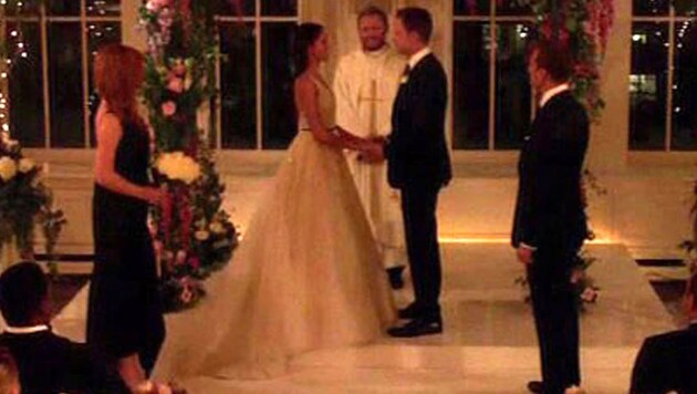 Meghan Markles Charakter Rachel Zane heiratet im Finale der Serie „Suits“ ihren Verlobten Mike Ross (Patrick J. Adams). (Bild: www.PPS.at)