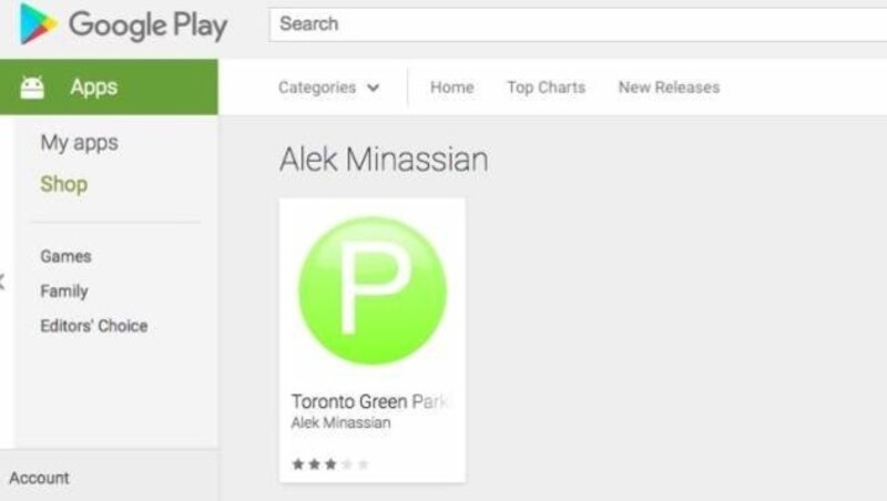 Alek Minassian soll eine App für die Parkplatzsuche in Toronto entwickelt haben. (Bild: Google Play)