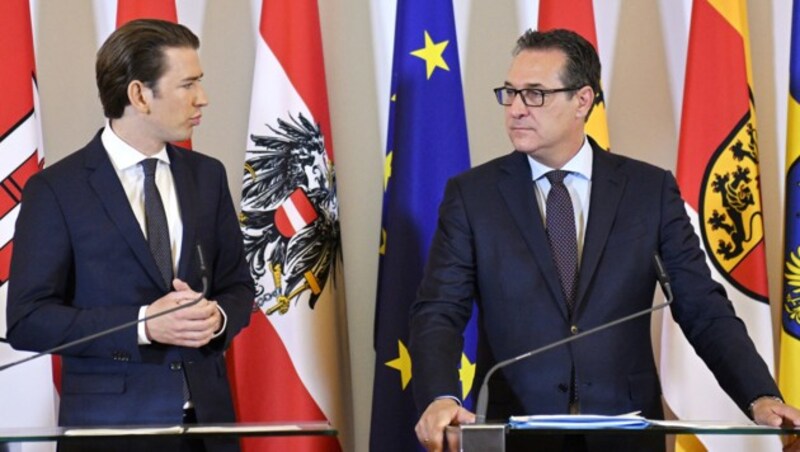 Bundeskanzler Sebastian Kurz (ÖVP) und Vizekanzler Heinz-Christian Strache (FPÖ) (Bild: APA/HANS PUNZ)