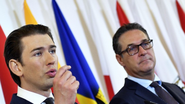 Bundeskanzler Sebastian Kurz (ÖVP) und Vizekanzler Heinz-Christian Strache (FPÖ) (Bild: APA/HANS PUNZ)