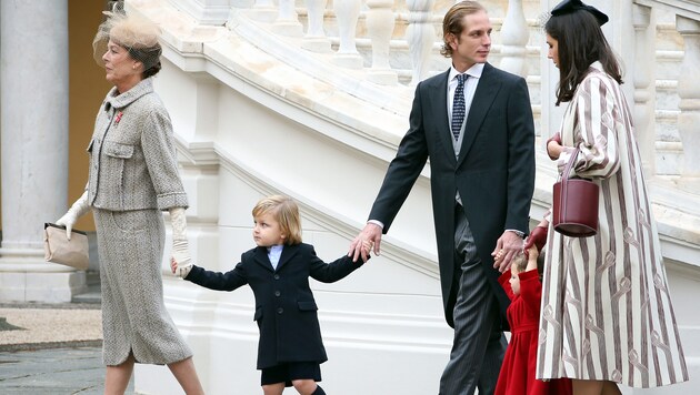Prinzessin Caroline freut sich über die Geburt des dritten Kindes ihres Sohnes Andrea und dessen Frau Tatiana Casiraghi. (Bild: AFP)