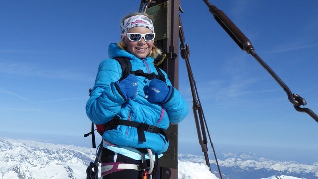 Lisa-Marie auf dem Gipfel des 3798 Meter hohen Großglockners (Bild: Privat)