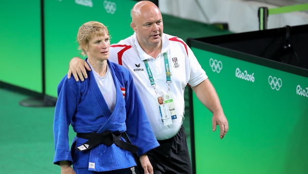 Sabrina Filzmoser und Trainer Marko Spittka (Bild: GEPA )