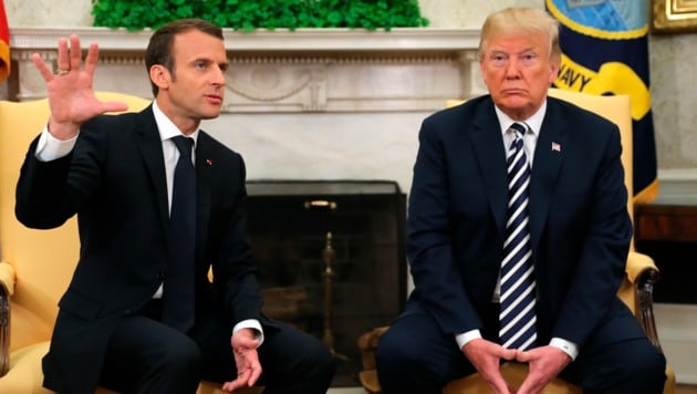 Emmanuel Macron und Donald Trump im Weißen Haus (Bild: ASSOCIATED PRESS)