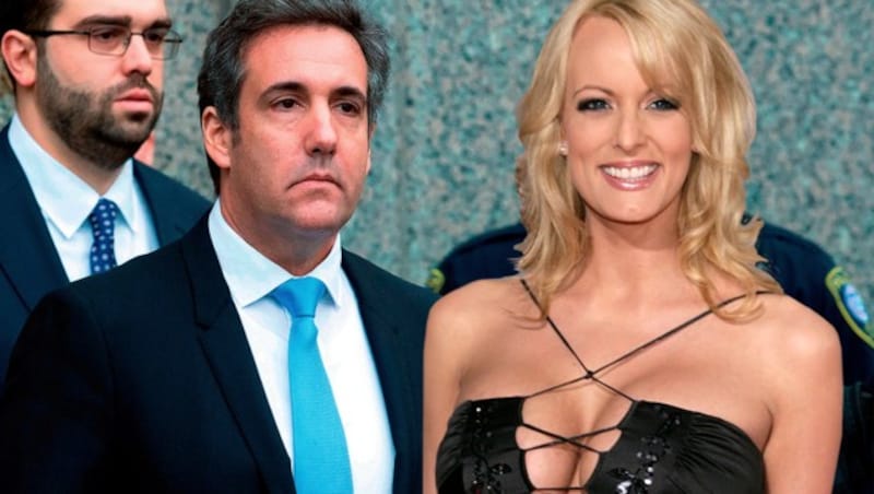 Trumps Ex-Anwalt Michael Cohen, Stormy Daniels (Bild: APA/AFP/GETTY IMAGES/Drew Angerer, AP, krone.at-Grafik)