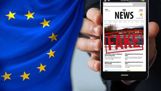 Bereits 2019 hat die EU-Kommission im Kampf gegen gezielte Falschinformationen Facebook, Google und Twitter zu einem Verhaltenskodex bewegt, der die Kennzeichnung von politischer Werbung zum Ziel hatte. (Bild: stock.adobe.com, krone.at-Grafik)