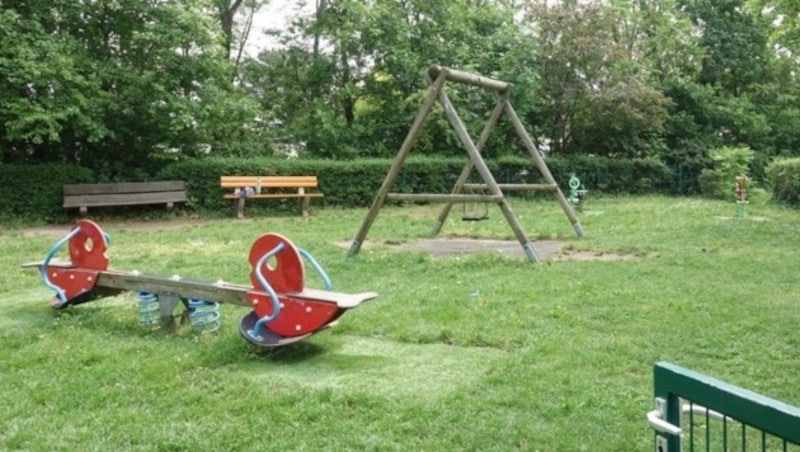 Auf diesem Spielplatz bedrohte der Verdächtige Kinder und wurde daraufhin festgenommen. (Bild: APA/EINSATZDOKU.AT/LECHNER)