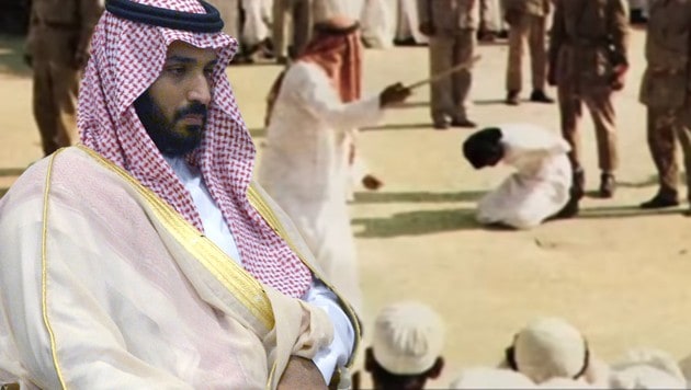 Für Menschenrechtsorganisationen ist die Eskalation von Todesurteilen in Saudi-Arabien, das faktisch von Kronprinz Mohammed Bin Salman (33) regiert wird, alarmierend. (Bild: youtube.com, APA/AFP/RIA NOVOSTI/Alexey NIKOLSKY, krone.at-Grafik)