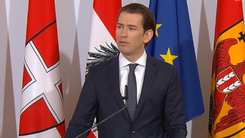 Bundeskanzler Sebastian Kurz (ÖVP) bei der Gedenkfeier (Bild: ORF)