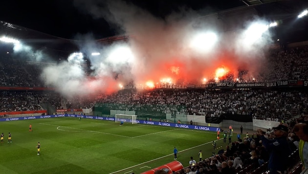 The whole of Europe is looking to Klagenfurt for Sk Sturm Graz's Champions League home games. In any case, the police are prepared. (Bild: Kronen Zeitung)