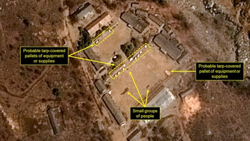 Eine US-Satellitenaufnahme des Atomtestgeländes Punggye Ri im Nordosten Nordkoreas (Bild: AP)