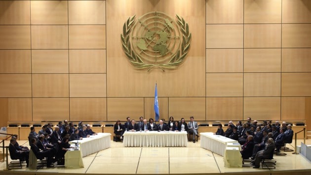 Das europäische UNO-Hauptquartier in Genf (Bild: APA/KEYSTONE/MARTIAL TREZZINI)