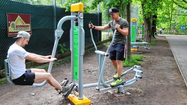 augarten fitnessgeräte im park (Bild: sepp pail)