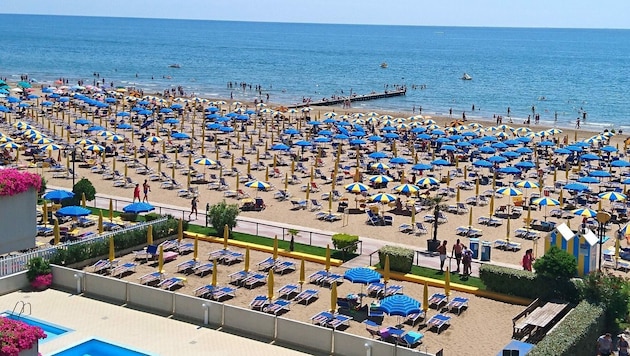 Jesolo beach - there are also price changes here. (Bild: Hubert Rauth)