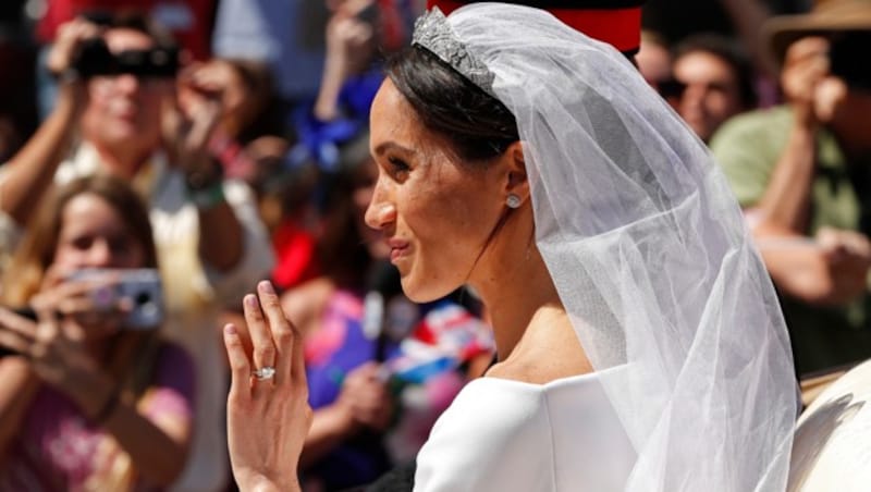 Meghan bei der Fahrt durch Windsor (Bild: AFP and licensors)